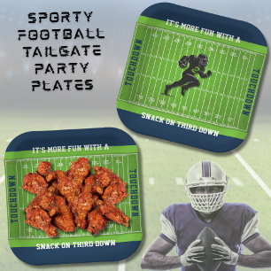 Funny Football Party Game Day Tailgate Paper Plate