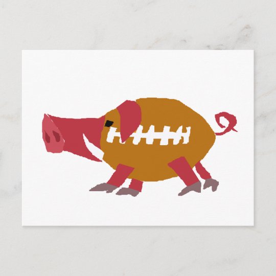 Funny Football Pig Pigskin Postcard Zazzle.co.uk
