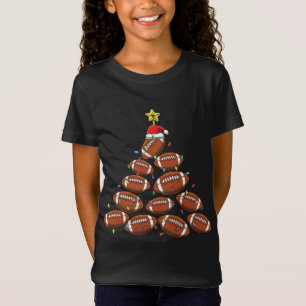 Funny Football Player Team Christmas Tree T-Shirt
