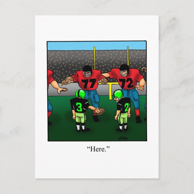 Funny Football Players Postcard (Front)