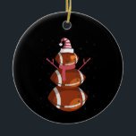 Funny Football Rugby Snowman Christmas New Year Ceramic Tree Decoration<br><div class="desc">christmas, santa, winter, funny, claus, rugby, gift, sport, family, football</div>