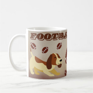 Funny Football Soccer Brown Dog Sports Dog Mum Dad Coffee Mug