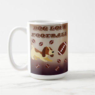 Funny Football Soccer Brown Dog Sports Dog Mum Dad Coffee Mug