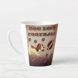 Funny Football Soccer Brown Dog Sports Dog Mum Dad Latte Mug
