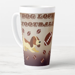 Funny Football Soccer Brown Dog Sports Dog Mum Dad Latte Mug