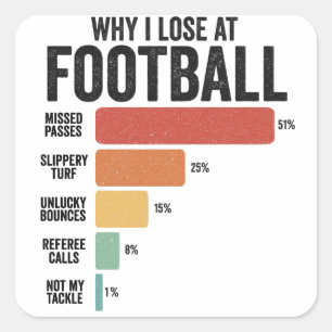 Funny Football Sport Why I Lose At Rugby Game   Square Sticker