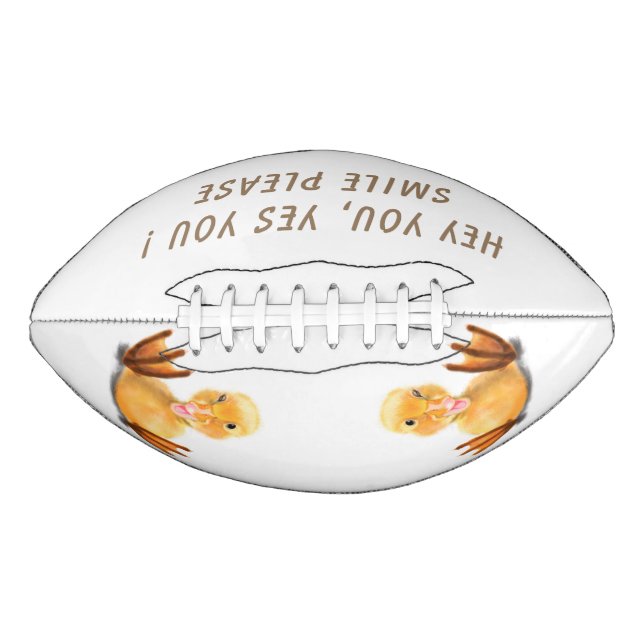Funny Football with Playful Ducklings - Smile American Football (Front)