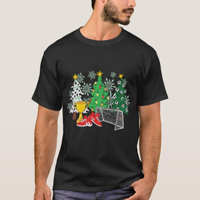 funny football xmas tree christmas T-Shirt (Front)