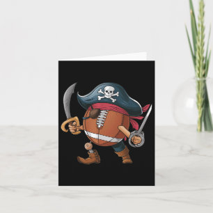 Funny Footbyll Pirate Halloween Mens Womens Kids F Card
