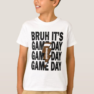Funny Footll Boys Kids Bruh It's Game Day Footll  T-Shirt