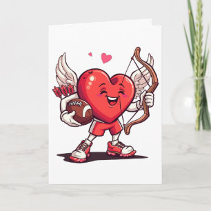 Funny Footll Valentines Day Boys Kids Girls Cupid Card