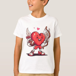 Funny Footll Valentines Day Boys Kids Girls Cupid T-Shirt
