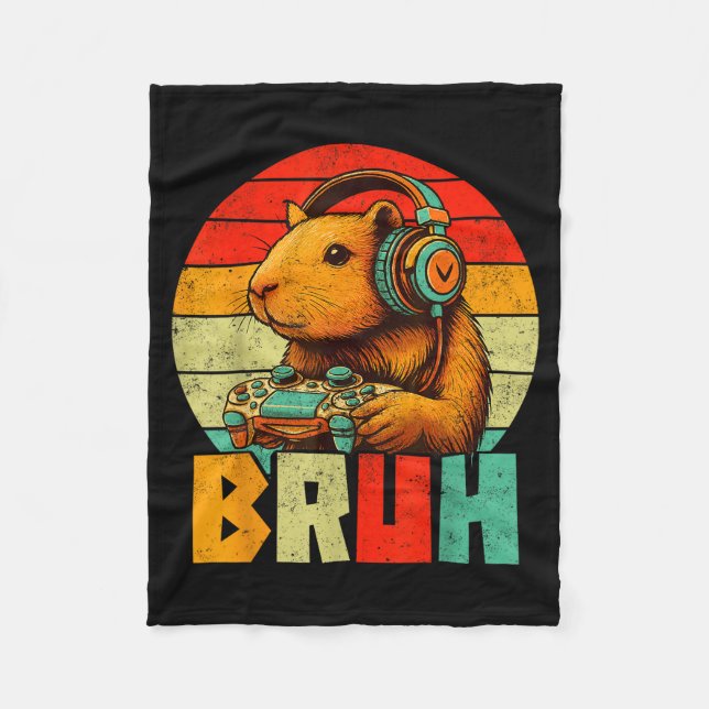 Funny For Capybara Lovers Mens Boys Kids Graphics  Fleece Blanket (Front)