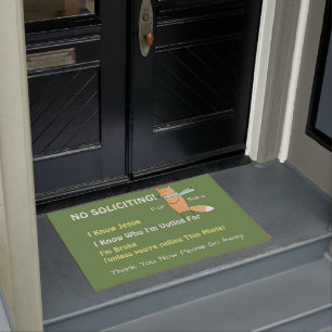 Funny For Fox Sake No Soliciting Doormat