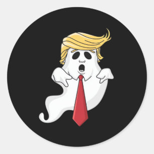 Funny For Halloween, Donald Costume Classic Round Sticker