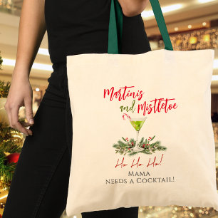 Funny for Mum Christmas Cocktail Martini Tote Bag