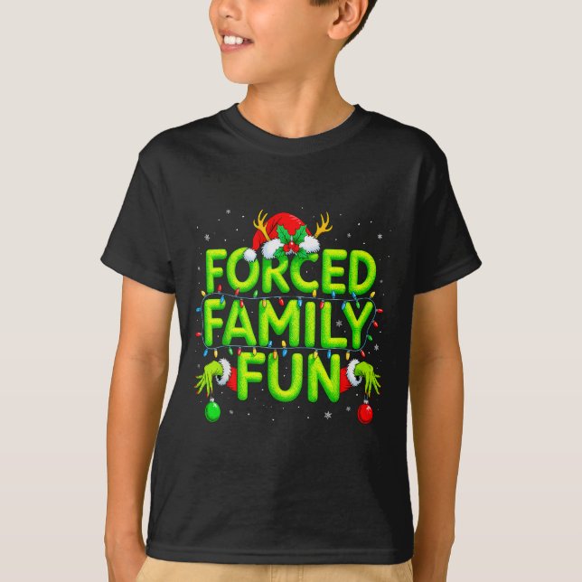 Funny Forced Family Fun Christmas Holiday Shirt Me (Front)