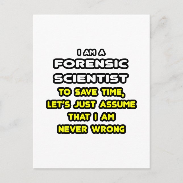 Funny Forensic Scientist T-Shirts Postcard (Front)