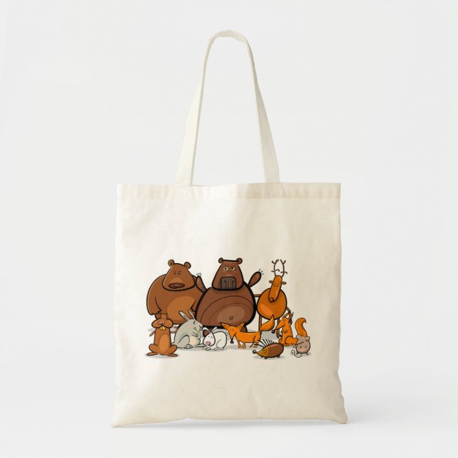 Funny Forest Animals Tote Bag (Front)