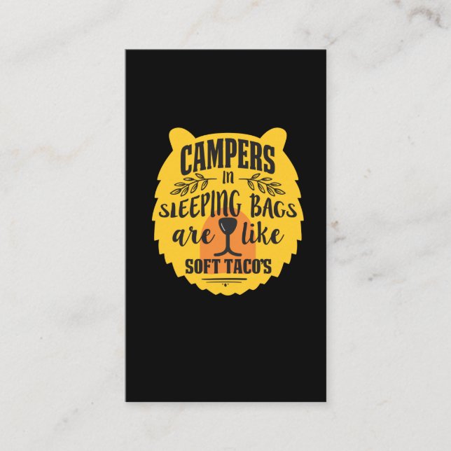 Funny Forest Bear Camping Hiking Quote Gift Business Card (Front)