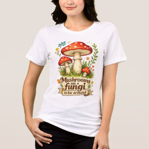 Funny forest mushrooms gift for foragers Tri-Blend shirt