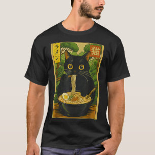 Funny Forest Ramen Cat Japanese Noodle Kitten T-Shirt