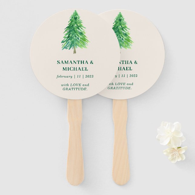Funny Forest Tree Christmas | Wedding Party Hand Fan (Front and Back)