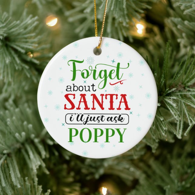 Funny Forget Santa POPPY Christmas Ornament (Tree)