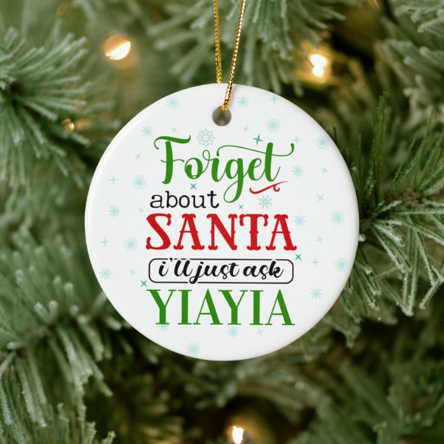 Funny Forget Santa YIAYIA Christmas Ornament (Tree)