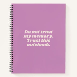 Funny Forgetful People Quote Lavender Purple Notebook