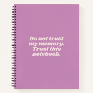 Funny Forgetful People Quote Lavender Purple Notebook