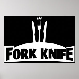 Funny Fork Knife Gamer  Poster
