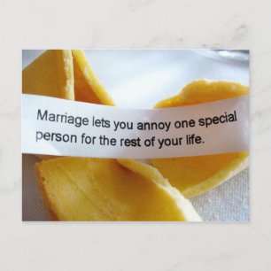 Funny fortune Cookie Marriage Joke Postcard