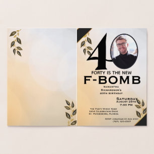 Funny Forty is the New F-Bomb Ladies Foil Card