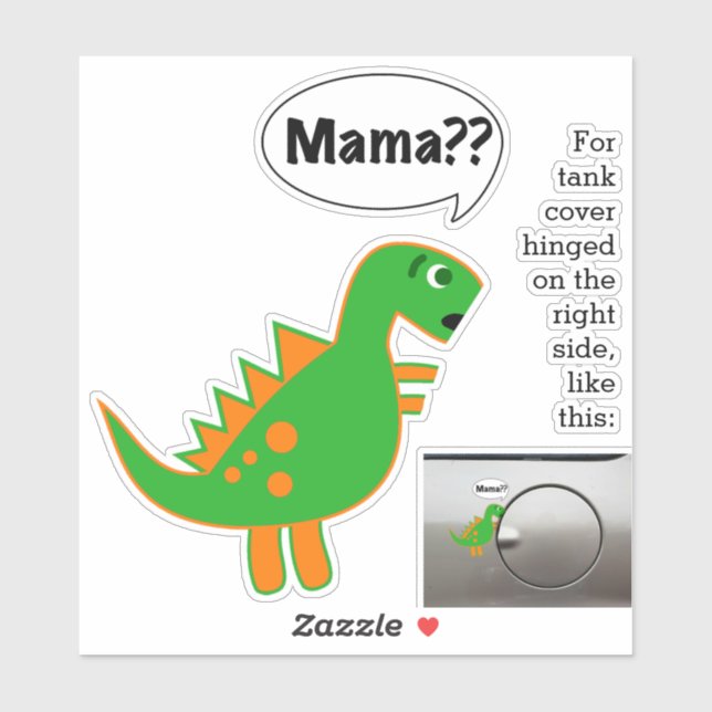 Funny Fossil Fuel decal Baby Dino at Gas Tank (Sheet)