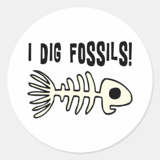 Funny Fossil Gift Item Classic Round Sticker