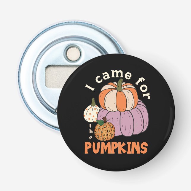 Funny Four Pumpkins Fall Bottle Opener (Front)