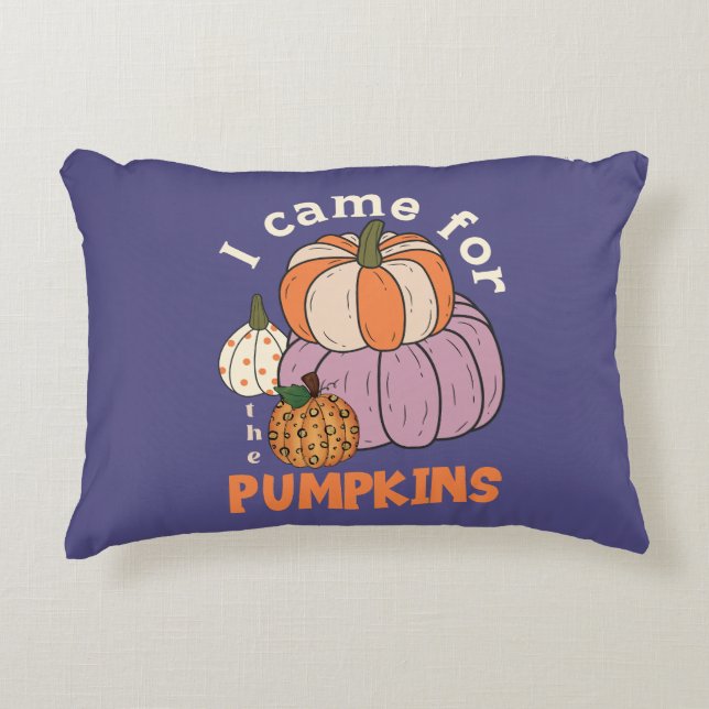 Funny Four Pumpkins Fall Decorative Cushion (Front)