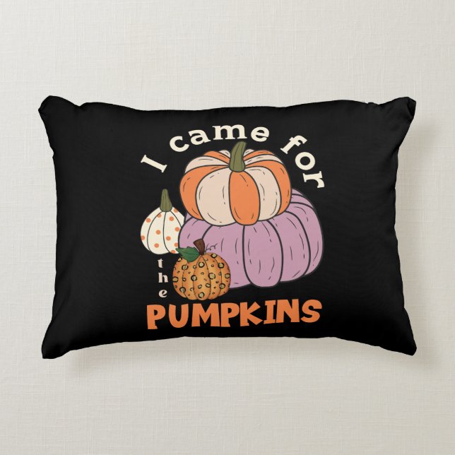 Funny Four Pumpkins Fall Decorative Cushion (Front)