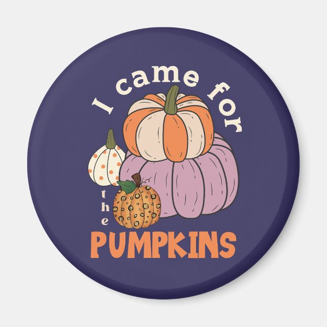 Funny Four Pumpkins Fall Magnet (Front)