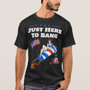 Funny Fourth Of July 4th I'm Just Here To Bang Fir T-Shirt