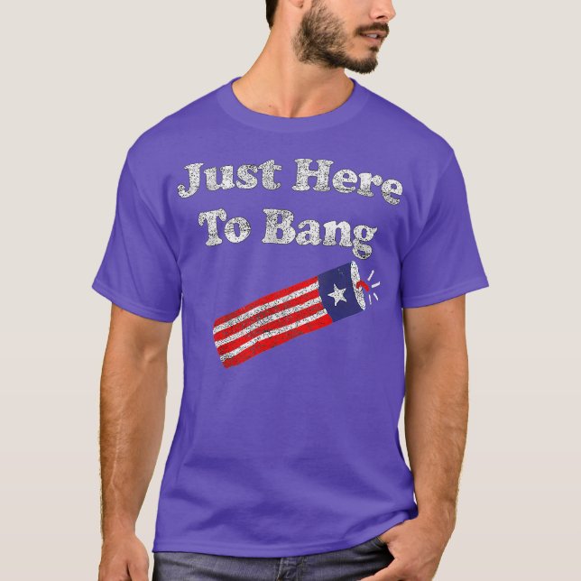 Funny Fourth of July 4th of July Im Just Here To T-Shirt (Front)