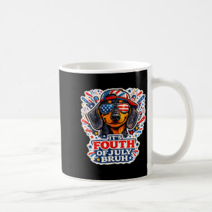 Funny fourth of july bruh dachshund dog patriotic coffee mug