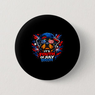 Funny fourth of july bruh rottweiler dog patriotic 6 cm round badge
