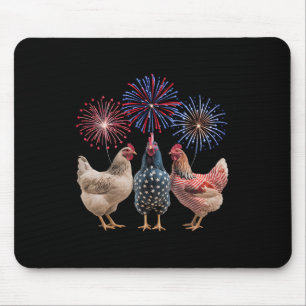 Funny Fourth Of July For Women Men Chicken Usa Hen Mouse Mat