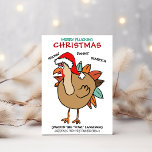 Funny Fowl Turkey Santa Hat Christmas Holiday Card<br><div class="desc">Share some holiday humor with this funny Christmas card featuring a "fowl" mouthed turkey in a Santa hat. Have some fun and personalize it with your own favorite expletives and greeting. Original artwork TJ Moreno & KL Stock.</div>