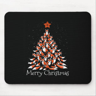 Funny Fox Christmas Tree Foxes Xmas Mouse Mat