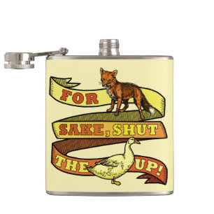 Funny Fox Duck Animal Pun Hip Flask