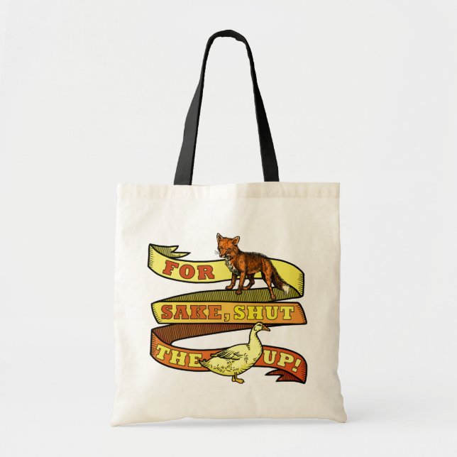 Funny Fox Duck Animal Pun Tote Bag (Front)
