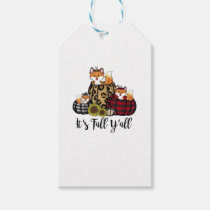 Funny Fox It's Fall Y'all Thanksgiving Animal Love Gift Tags